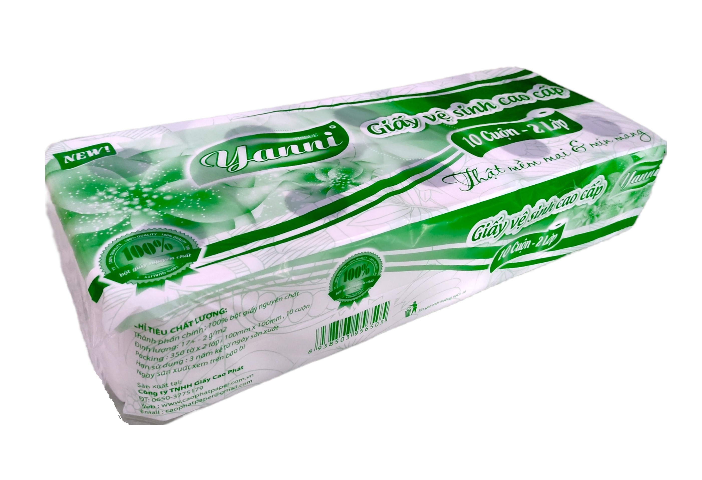 Giấy vệ sinh 2 lớp - Yanni xanh