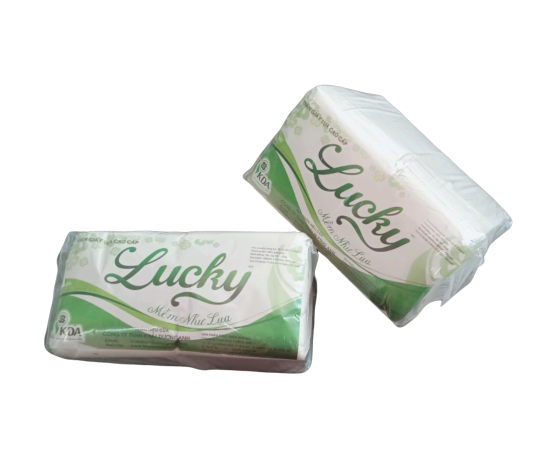 Khăn giấy rút lụa hộp vuông - Lucky 1